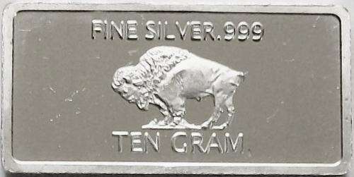 10 Gram Silver Buffalo Bar