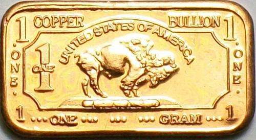 1 Gram Copper Buffalo Bar