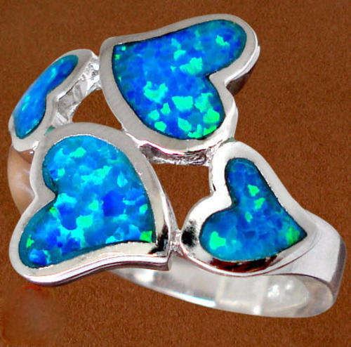 STUNNING AUSTRALIAN FIRE OPAL in SOLID 925 SILVER SIZE 8 3/4