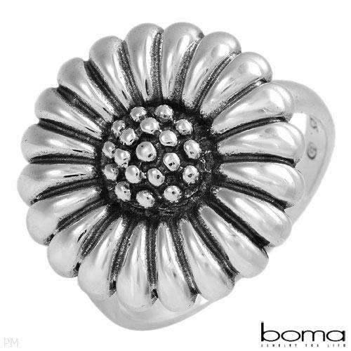"BOMA" DAISY RING IN  SOLID  925 STERLING SILVER. SIZE 6.5