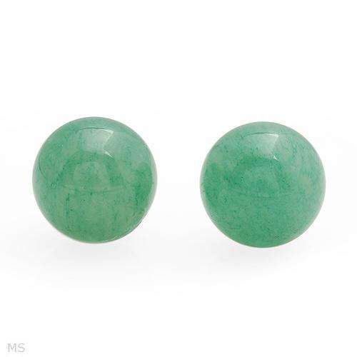 GENUINE JADE EARRINGS WITH 10K GOLD POSTS. 12mm. diameter.