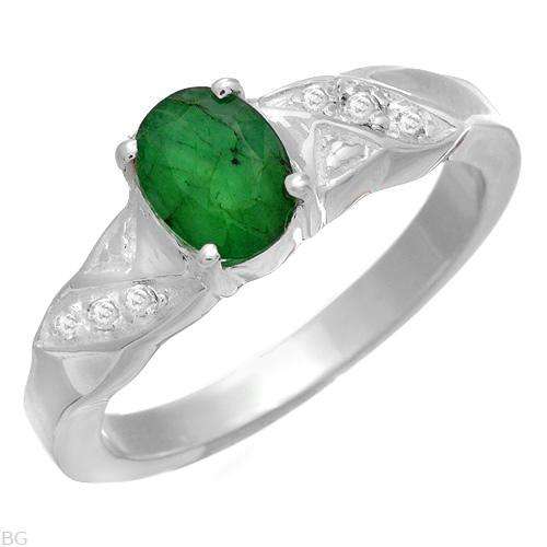 GENUINE EMERALD & TOPAZ RING IN 925 STERLING SILVER. SIZE 7.