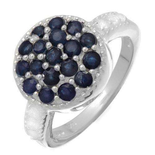 STUNNING!! RING WITH GENUINE SAPPHIRES & TOPAZES SET IN SOLID STERLING SILVER. SIZE 7.