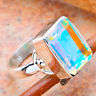 STUNNING RAINBOW MYSTIC TOPAZ RING IN SOLID 925 STERLING SILVER. SIZE 7.75.