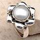 PRETTY FRESH WATER PEARL RING IN SOLID 925 STERLING SILVER. SIZE 8 / P.