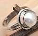 LOVELY RING IN SOLID 925 SILVER WITH FRESHWATER PEARL. SIZE 7