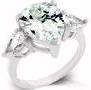 STUNNING RING IN PLATED WHITE GOLD WITH RHODIUM FINISH . 5 CARAT CENTRESTONE. SIZE 8