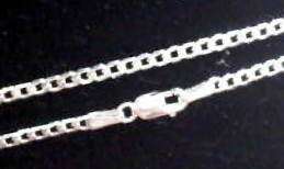 BEAUTIFUL ITALIAN SOLID 925 STERLING SILVER BEVELL EDGE CURB CHAIN. 2.3mm x18 " 45cms.