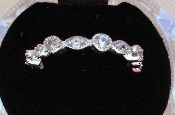 LOVELY FULL ETERNITY RING IN SOLID 925 STERLING SILVER WITH WHITE CZ. SIZE R ~ 8 3/4