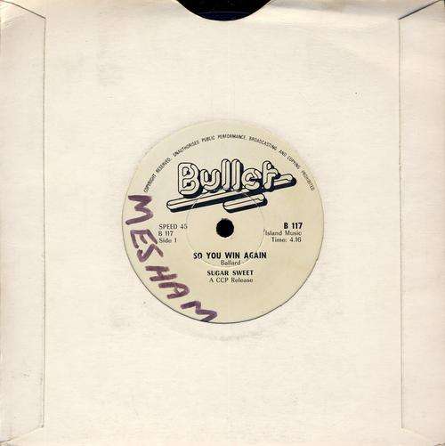Sugar Sweet - So you win again - (South African) Seven Single