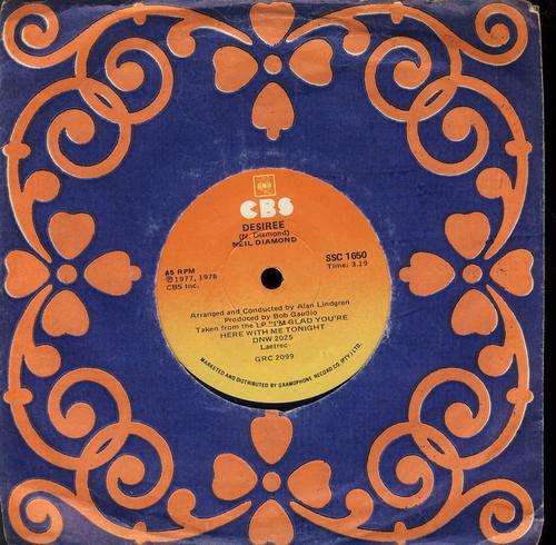 Neil Diamond - Desiree - Seven Single