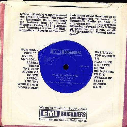 Andy Dean - Billy you are my hero - (South African) Seven Single