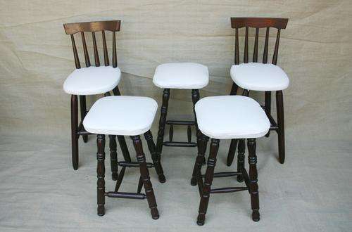 Set of 5 bar chairs and stools - 35cm x 35cm x 60cm high