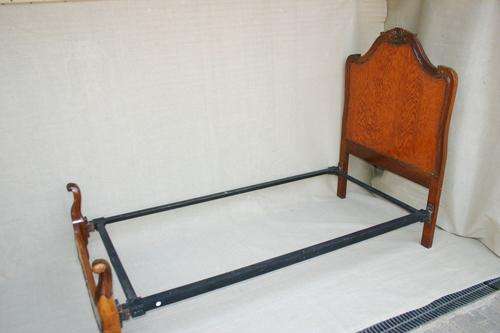 Scroll toe single bed headboard, foot-end and steel frame, no mattress