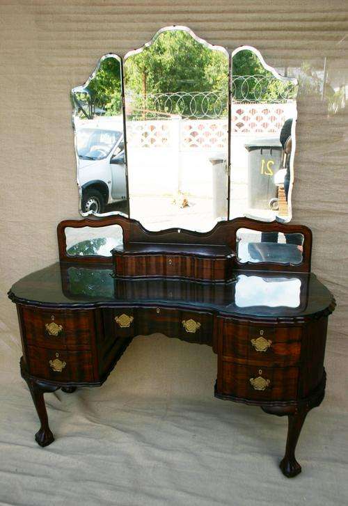 Imboya ball & claw dressing table with loose glass top -136cm x 56cm x 177cm total high FOR HANGAR80