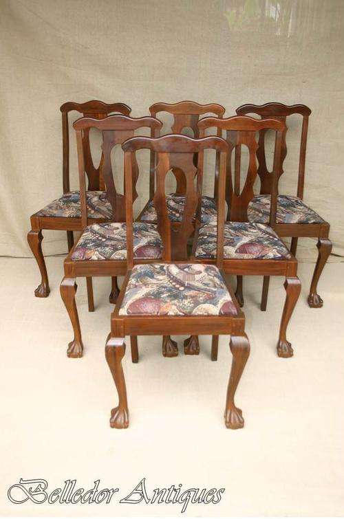 Set of 6 Imboya ball & claw dining room chairs