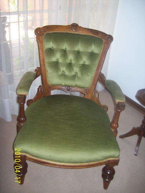 Edwardian easy chair green