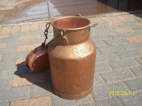 Old 2 gallon milk can, painted, for decoration