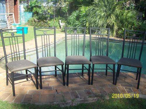 5 steel diningroom chairs