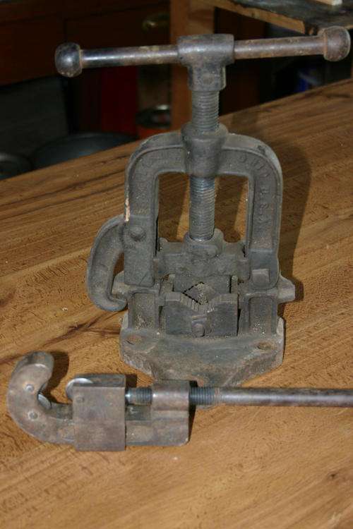 Old Plumbers Pipe Clamp & Cutter