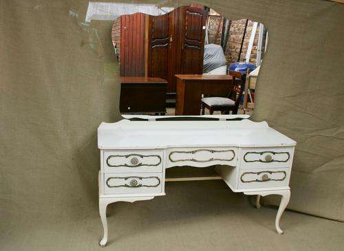 White Queen Anne dressing table 138cm x 45cm x  164cm high