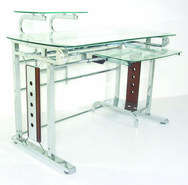 Glass & Chrome Computer Desk with Mecer 19inch monitor, Keyboard and infra-red mouse