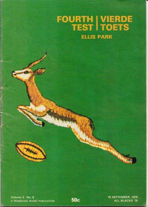 Programme: Springboks vs All Blacks 1976 Fourth Test