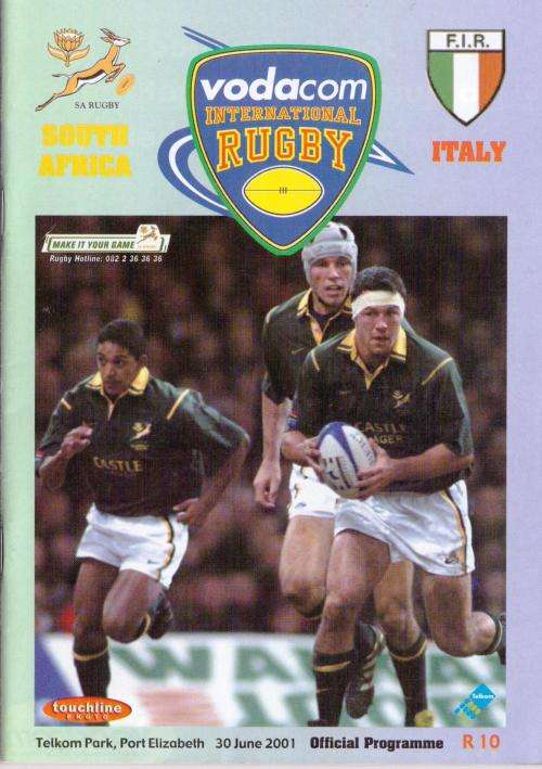 Programme: Springboks vs Italy 2001