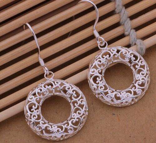 925 Silver plated stamped filigree earrings - so feminine