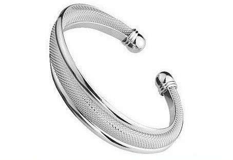 925 Sterling Silver plated c cuff Bangle unique and stunning!