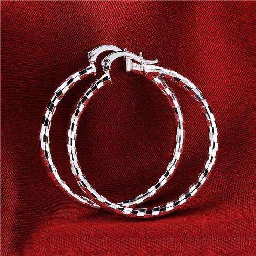 925 Sterling silver plated ladies hoop earrings