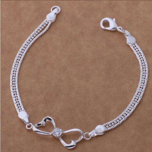 Gorgeous 925 sterling silver plated 3 string infinity crystal bracelet - A beautiful gift