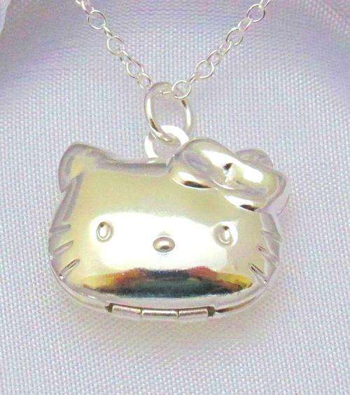 *GORGEOUS*925 Silver plated cute kitty photo locket pendant and necklace