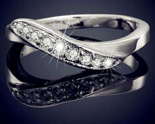 925 Silver Plated Crystal Ring - 7/17mm