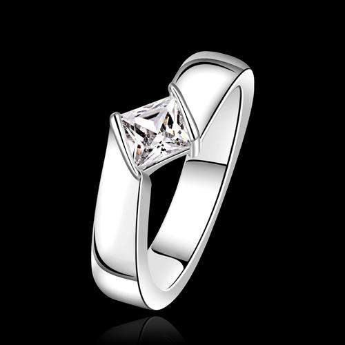 925 Silver Plated Split Style Genuine Austrian Crystal Ring - 8/Q