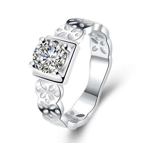 **LOWEST PRICE** 925 Silver Plated Cubic Zirconia Filigree Design Ring