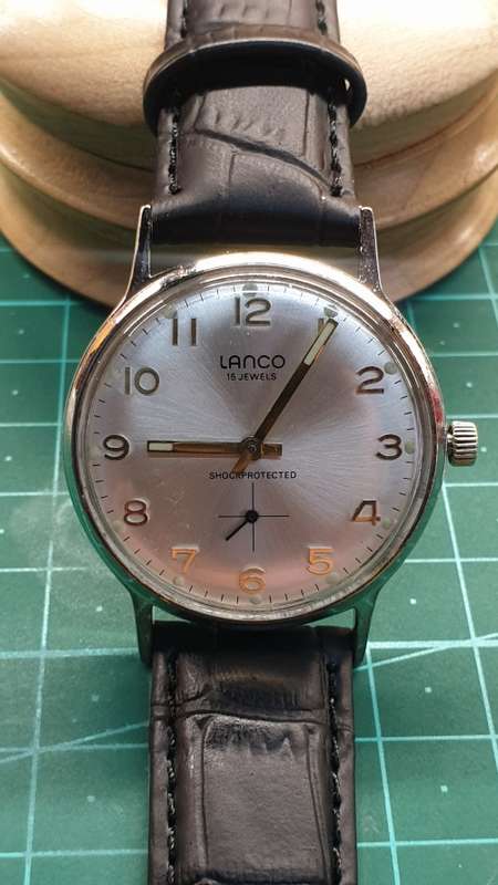 Large Vintage Lanco Manual Wind Men`s Watch Perfectly Restored