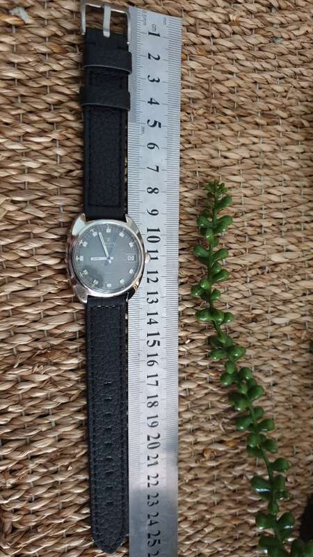 Vintage Delfin Edox Hydrostar Hand Wind Men`s Date Watch - Large