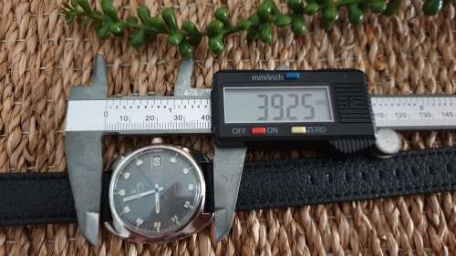 Vintage Delfin Edox Hydrostar Hand Wind Men`s Date Watch - Large