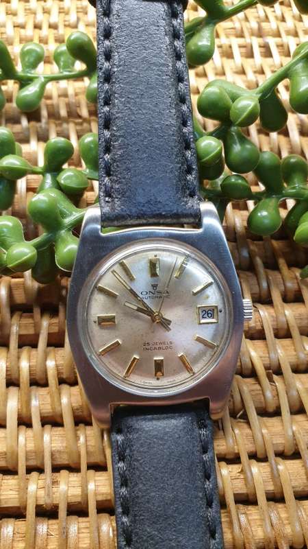 Vintage Onsa Automatic Date Men`s Watch - fully restored