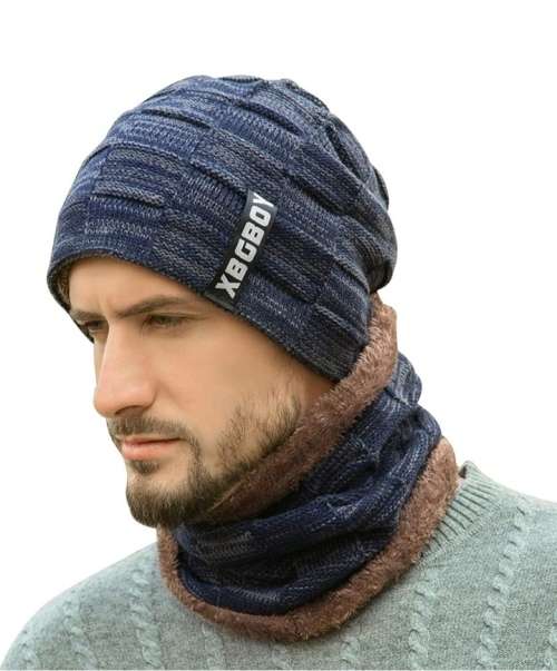 Winter Beanie Hat Scarf Set for Men and Women