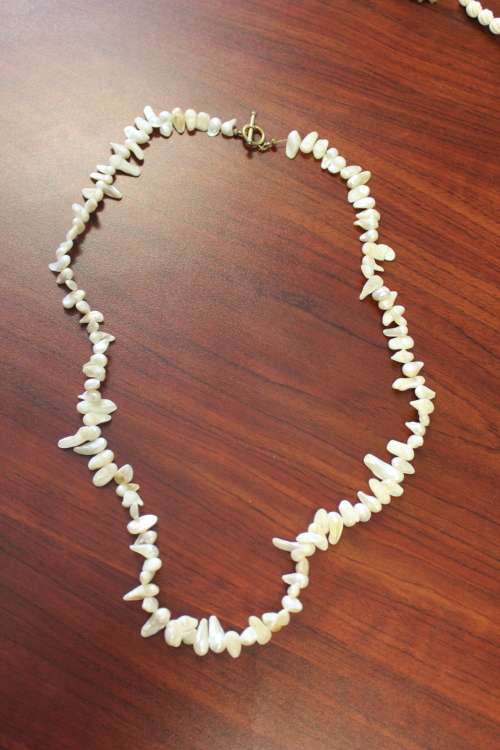 Vintage Genuine Natural Baroque Flame Pearl Necklace 79cm long 73.77 grams +- 90 individual pearls