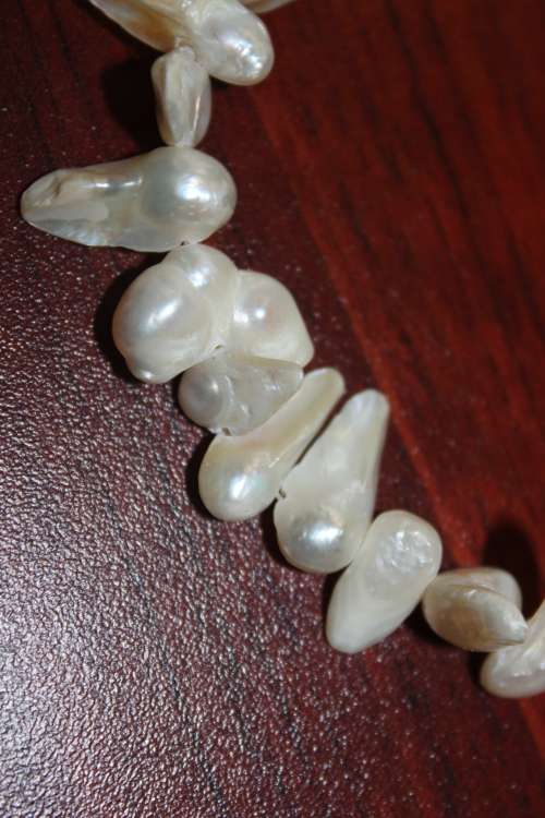 Vintage Genuine Natural Baroque Flame Pearl Necklace 79cm long 73.77 grams +- 90 individual pearls