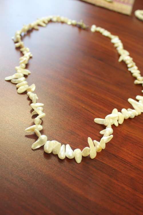 Vintage Genuine Natural Baroque Flame Pearl Necklace 79cm long 73.77 grams +- 90 individual pearls