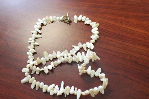 Vintage Genuine Natural Baroque Flame Pearl Necklace 79cm long 73.77 grams +- 90 individual pearls