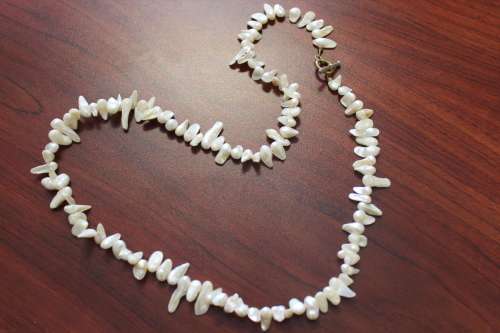 Vintage Genuine Natural Baroque Flame Pearl Necklace 79cm long 73.77 grams +- 90 individual pearls