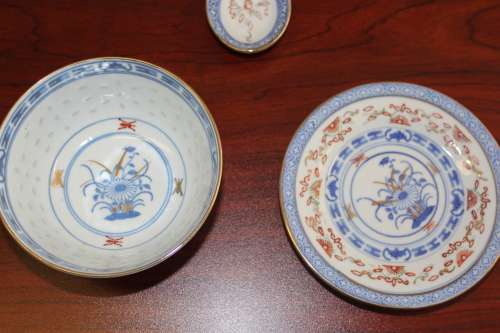 Vintage 14 piece Chinese Porcelain Soup Service marked. circa 1950`s - 60`s