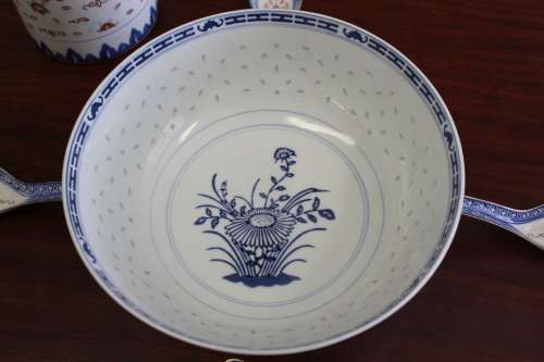 Vintage 14 piece Chinese Porcelain Soup Service marked. circa 1950`s - 60`s