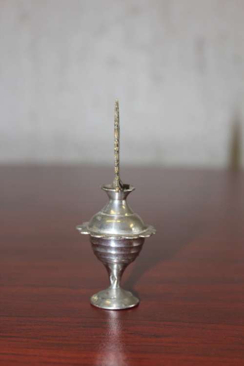 Miniature metal Arabic Looking Scent Bottle 10cm tall