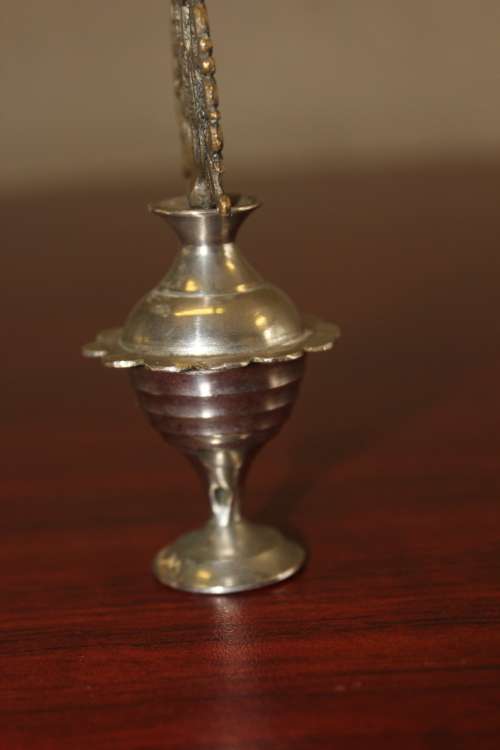 Miniature metal Arabic Looking Scent Bottle 10cm tall